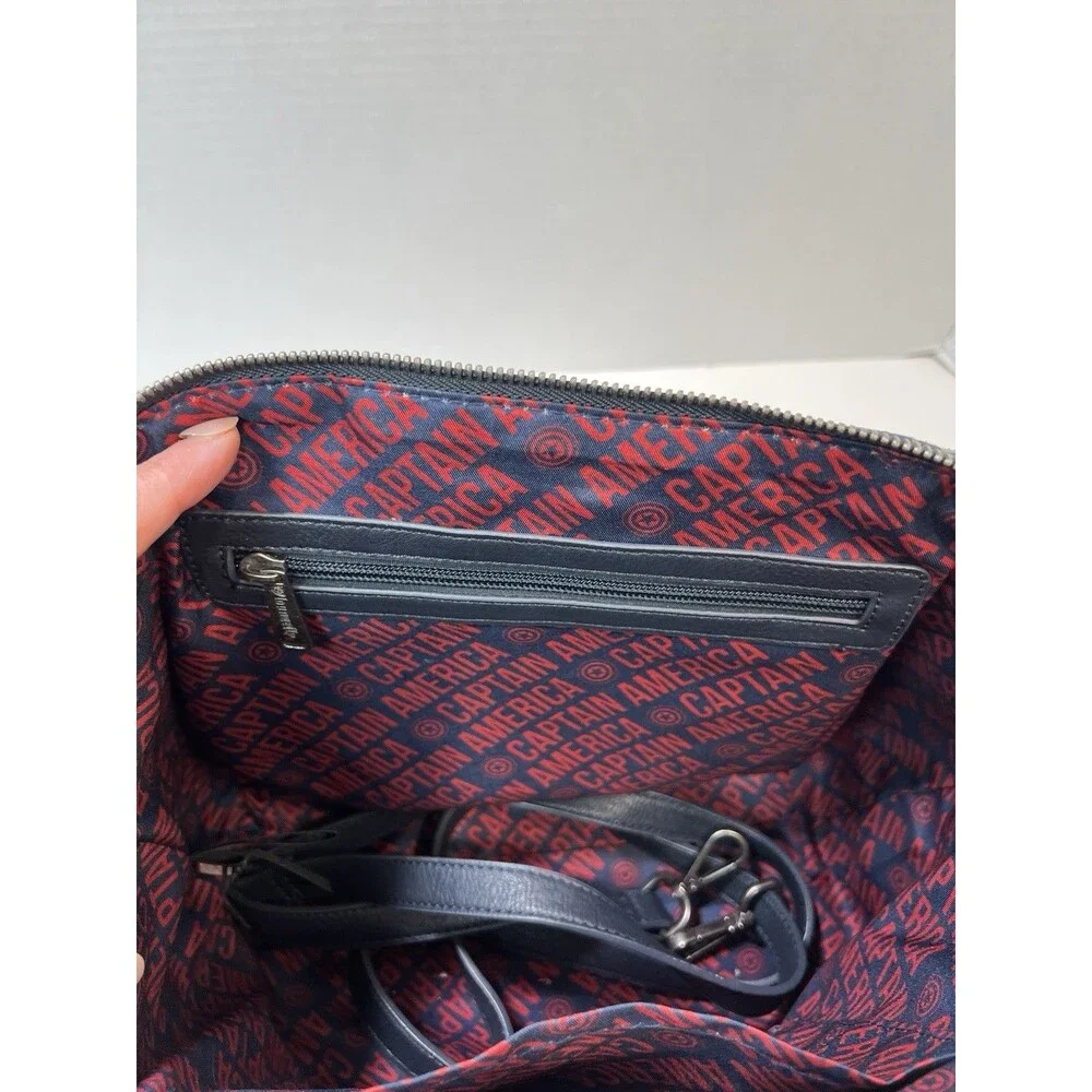Loungefly Marvel Captain America Cosplay Crossbody Bag Silver Star Faux Leather